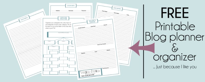 blog organization free printable