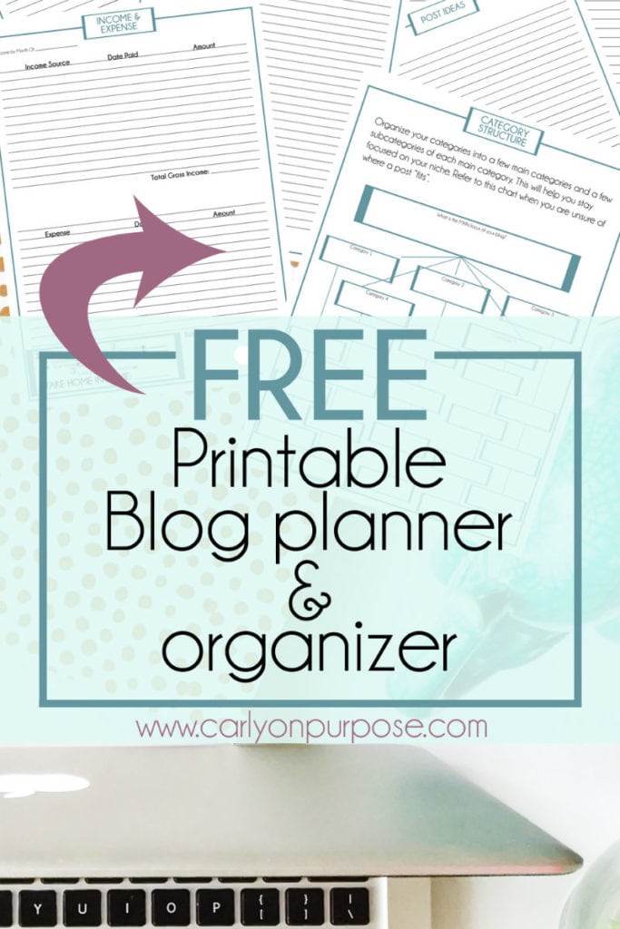 blog organization free printable