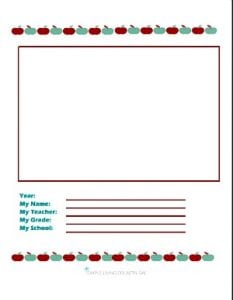 school days cover sheet
