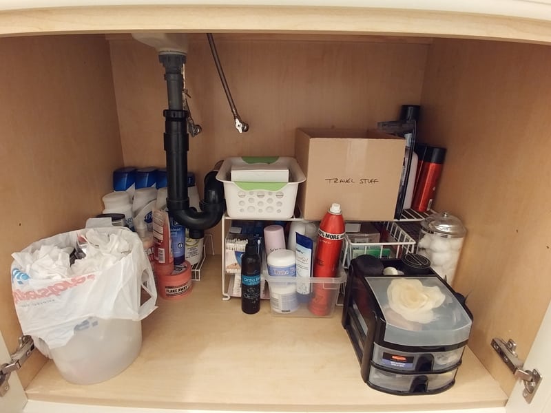 bathroom cupboard storage under sink ideas