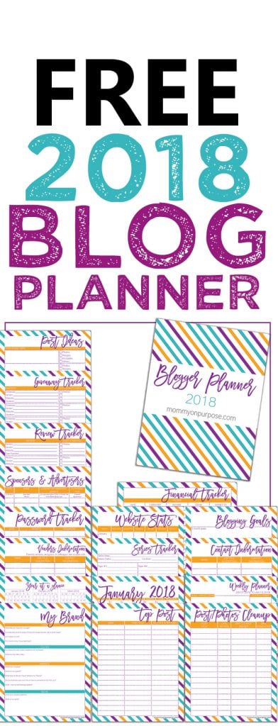 FREE PRINTABLE 2018 BLOG PLANNER