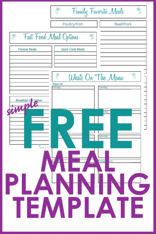 free printable meal planning template