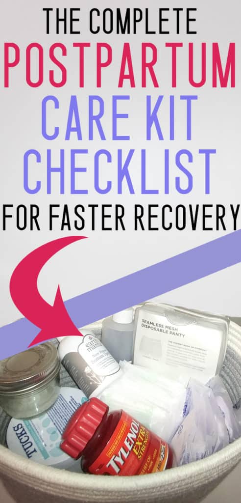 postpartum care kit checklist for new moms