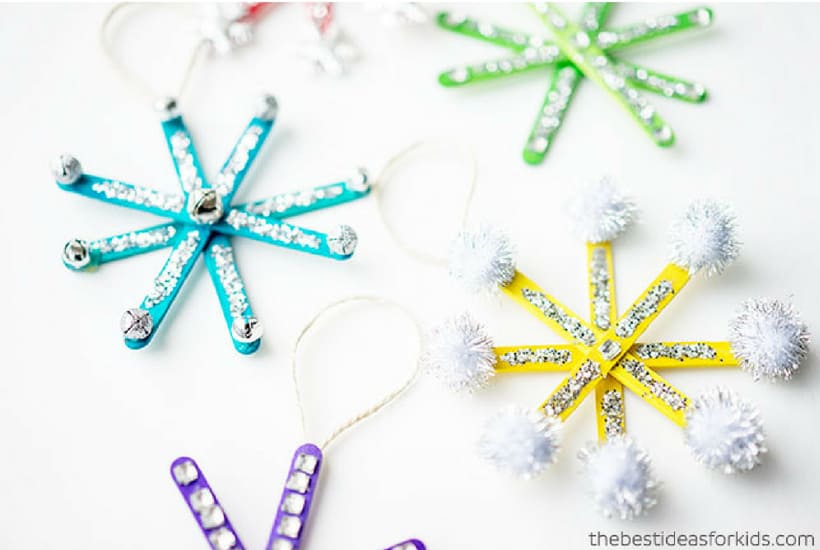 snowflake DIY Christmas Ornaments to Make With Toddlers 