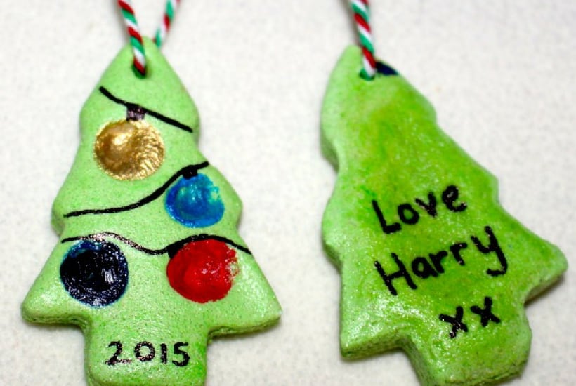 dough tree DIY Christmas Ornaments to Make With Toddlers 