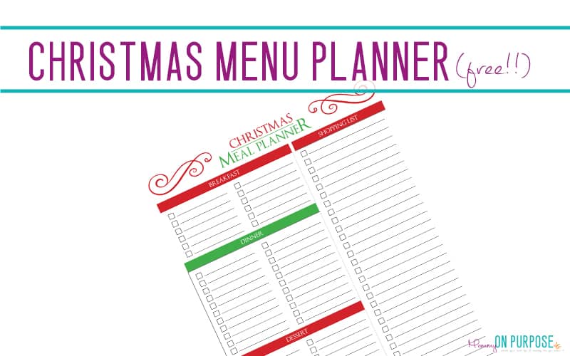Free Printable Christmas Menu Planner
